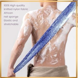 African bath sponge Blue Exfoliating Back Scrubber PC